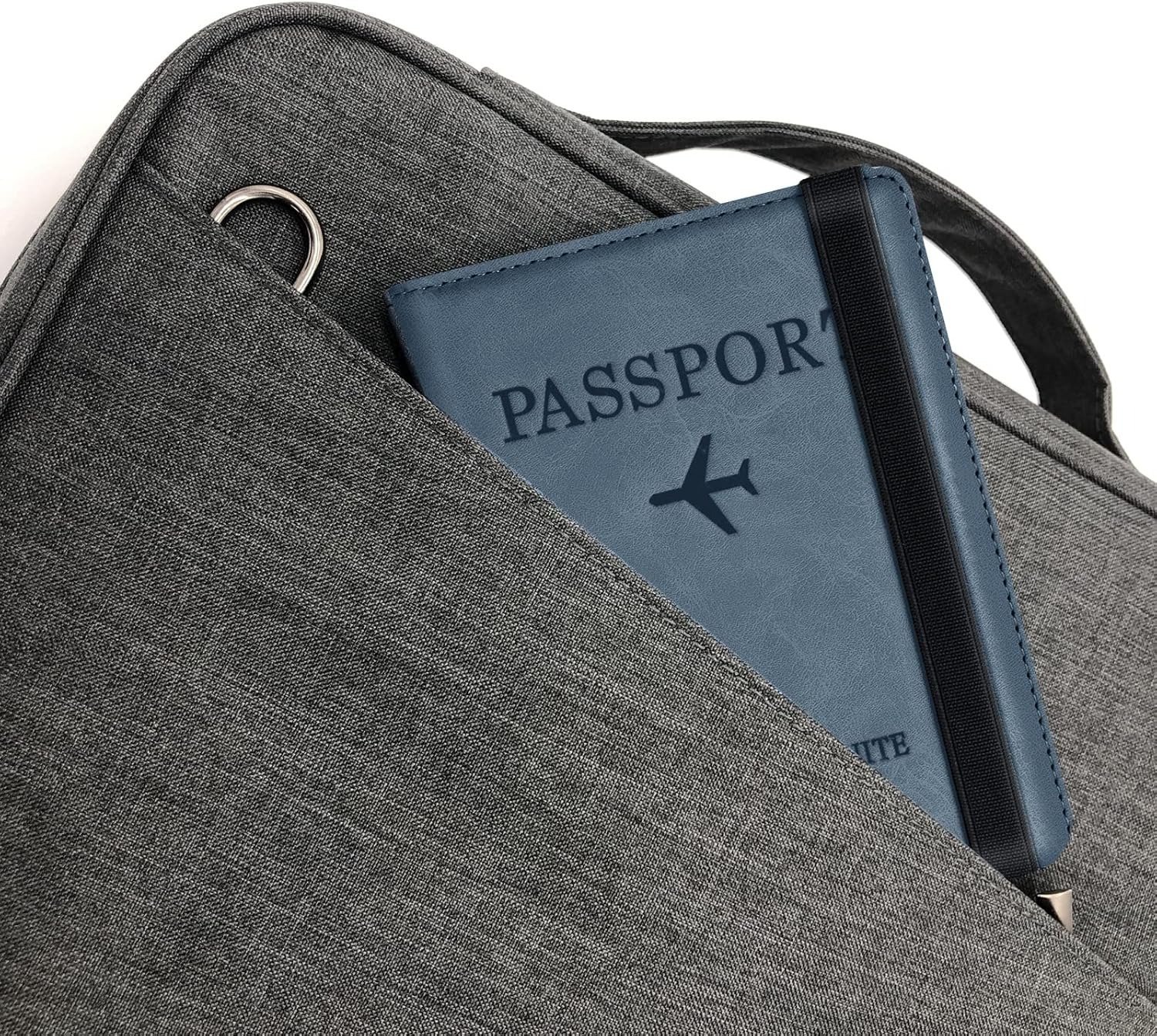 Porte-passeport en cuir à bande élastique - حافظة جواز سفر جلدية مزودة بشريط مطاطي - الصورة 7