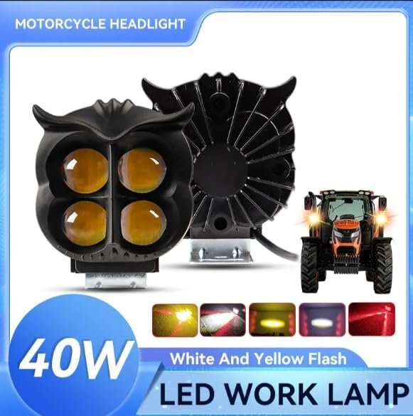 Projecteur Antibrouillard LED Forme Chouette 40W - Éclairage Jaune/Blanc ET Devil Eye Rouge - مصابيح ضباب ليد بتصميم عين البومة - الصورة 6
