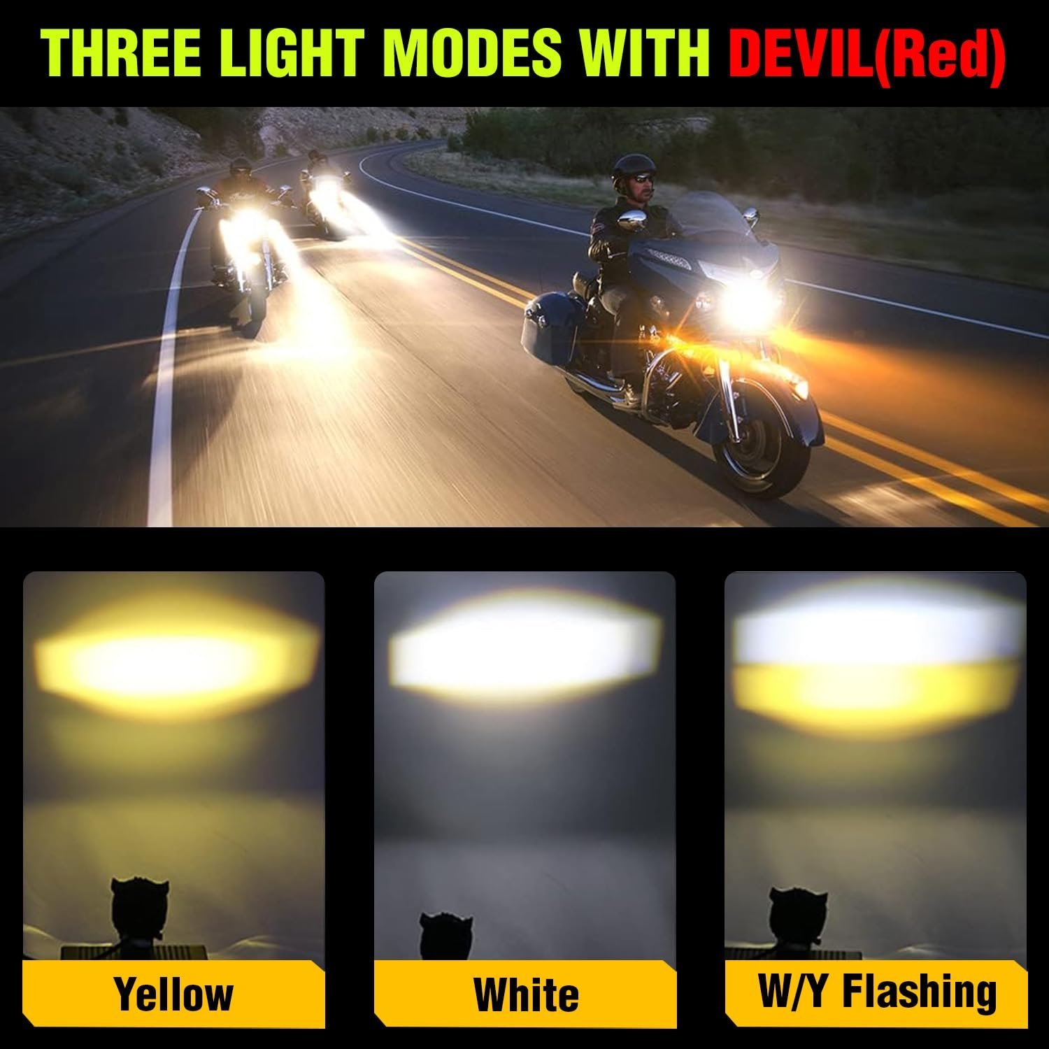 Projecteur Antibrouillard LED Forme Chouette 40W - Éclairage Jaune/Blanc ET Devil Eye Rouge - مصابيح ضباب ليد بتصميم عين البومة - الصورة 8