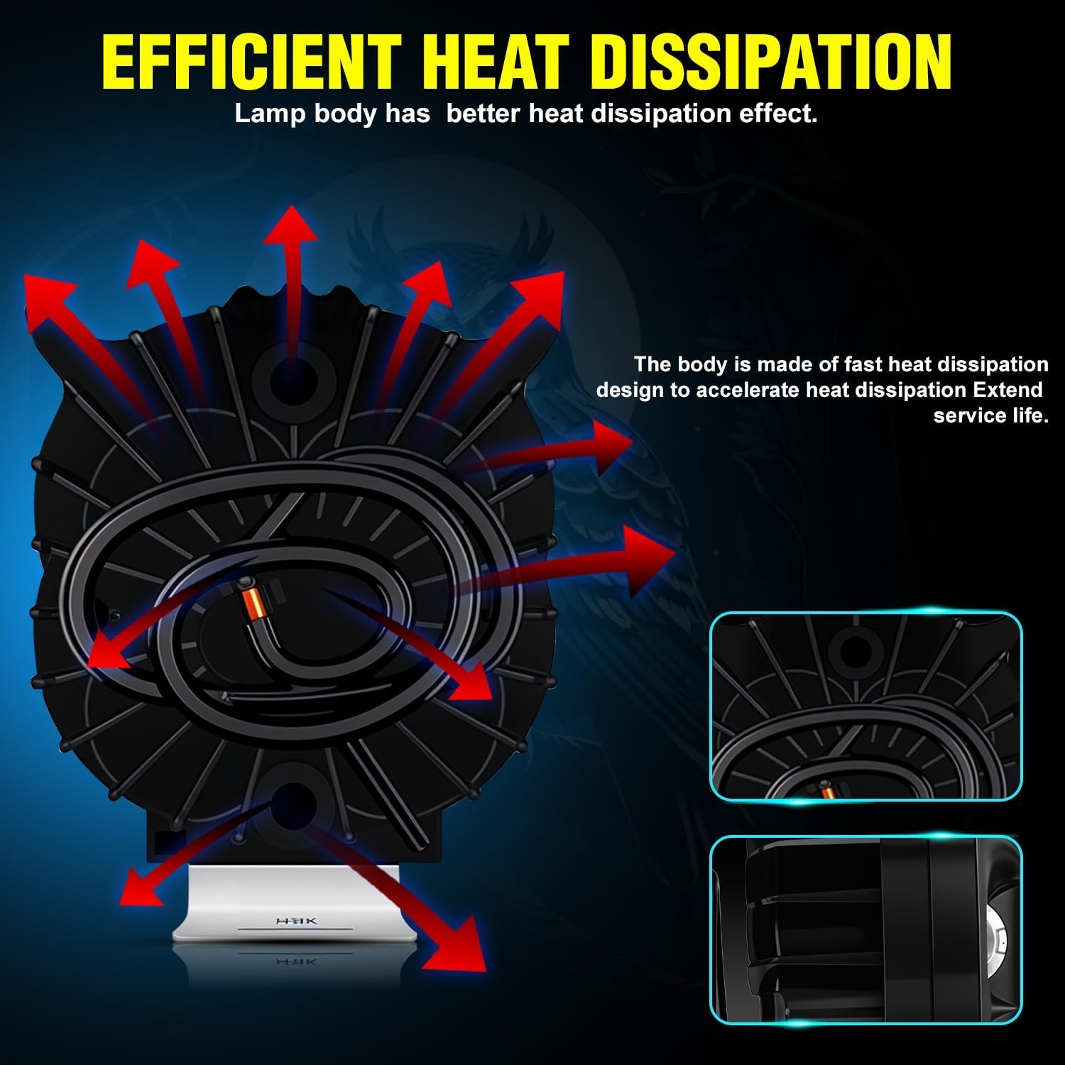 Projecteur Antibrouillard LED Forme Chouette 40W - Éclairage Jaune/Blanc ET Devil Eye Rouge - مصابيح ضباب ليد بتصميم عين البومة - الصورة 9