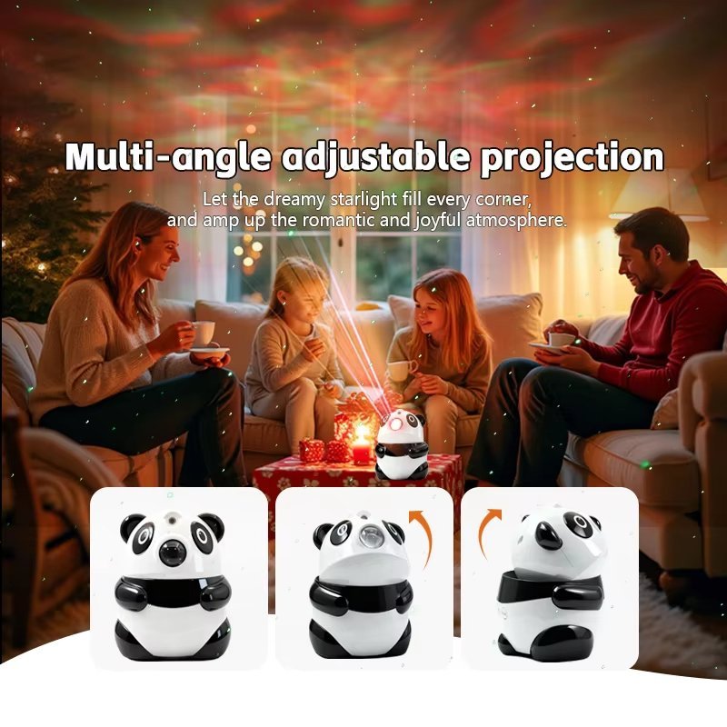 ⁦Projecteur de Galaxie et Veilleuse Panda Intelligente Bluetooth avec 15 Effets Lumineux - جهاز بروجكتر المجرات بشكل باندا مع مكبر صوت⁩ - الصورة ⁦11⁩