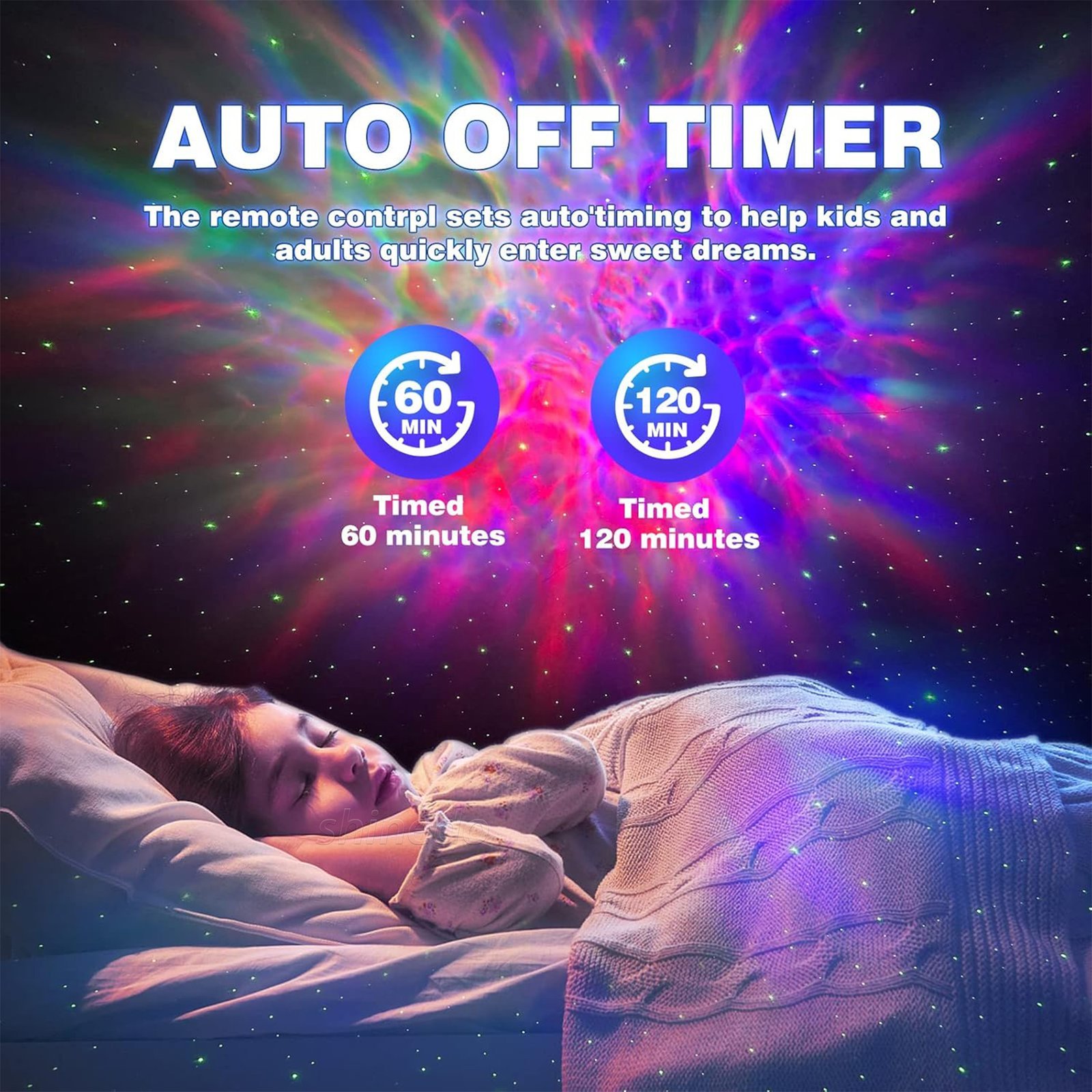 ⁦Projecteur de Galaxie et Veilleuse Panda Intelligente Bluetooth avec 15 Effets Lumineux - جهاز بروجكتر المجرات بشكل باندا مع مكبر صوت⁩ - الصورة ⁦6⁩