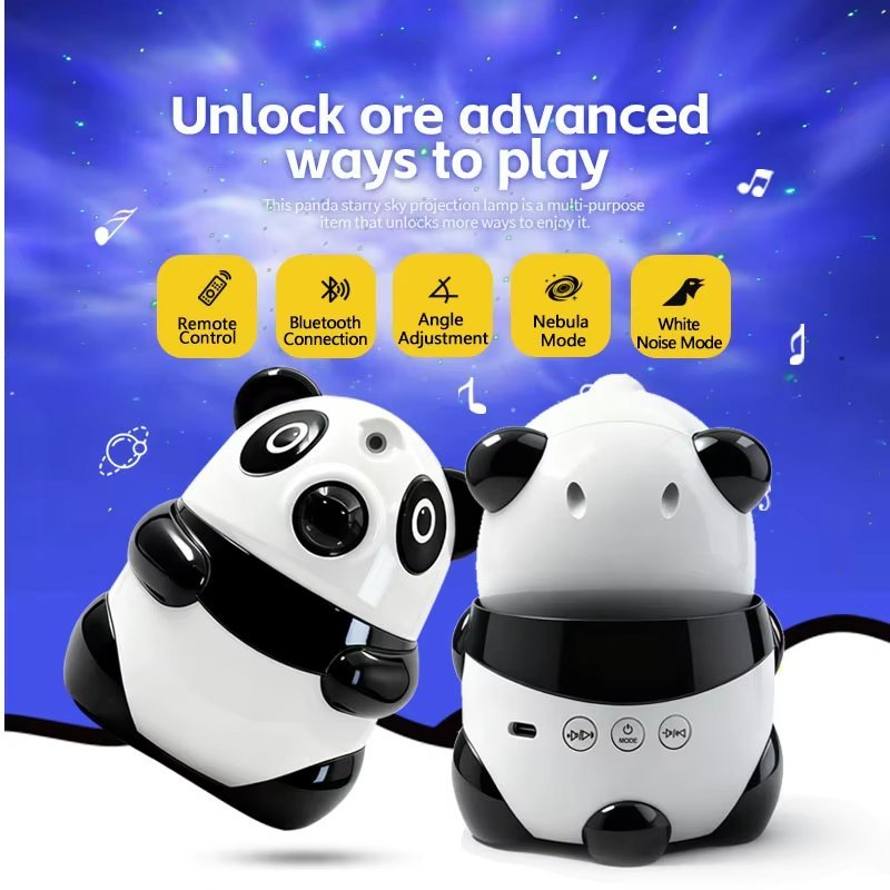 ⁦Projecteur de Galaxie et Veilleuse Panda Intelligente Bluetooth avec 15 Effets Lumineux - جهاز بروجكتر المجرات بشكل باندا مع مكبر صوت⁩ - الصورة ⁦8⁩