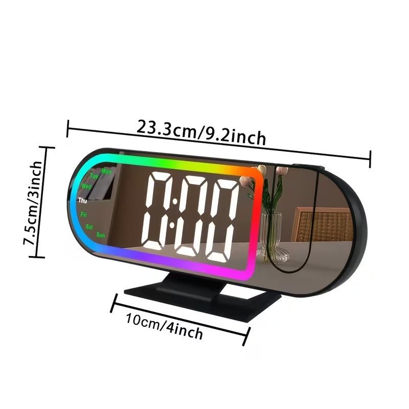 Réveil Numérique avec Projection LED et Miroir RGB DS-3827LP - ساعة منبه رقمية ذكية بنظام عرض ضوئي - الصورة 4