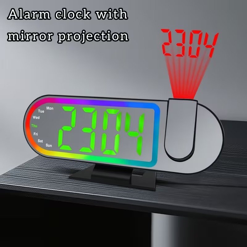 Réveil Numérique avec Projection LED et Miroir RGB DS-3827LP - ساعة منبه رقمية ذكية بنظام عرض ضوئي - الصورة 7