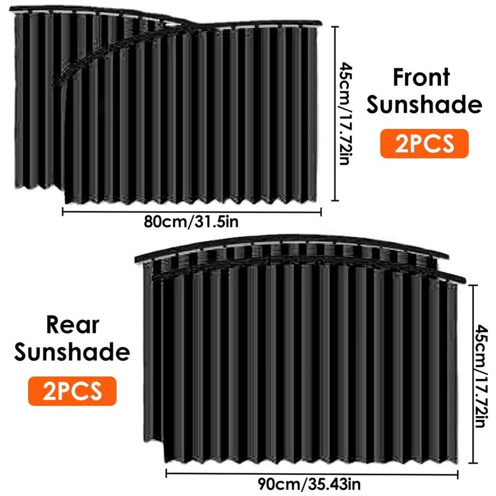 ⁦Rideaux Fenêtre de Voiture Accordéon Magnétiques 4Pcs - ستائر السيارات مغناطيسية⁩ - الصورة ⁦2⁩
