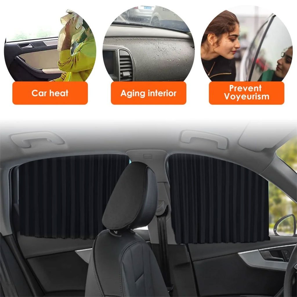 ⁦Rideaux Fenêtre de Voiture Accordéon Magnétiques 4Pcs - ستائر السيارات مغناطيسية⁩ - الصورة ⁦4⁩