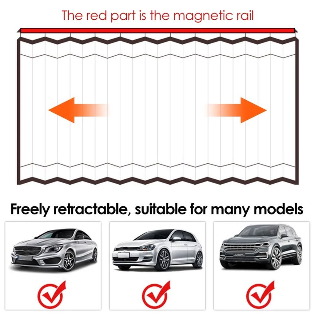 ⁦Rideaux Fenêtre de Voiture Accordéon Magnétiques 4Pcs - ستائر السيارات مغناطيسية⁩ - الصورة ⁦5⁩
