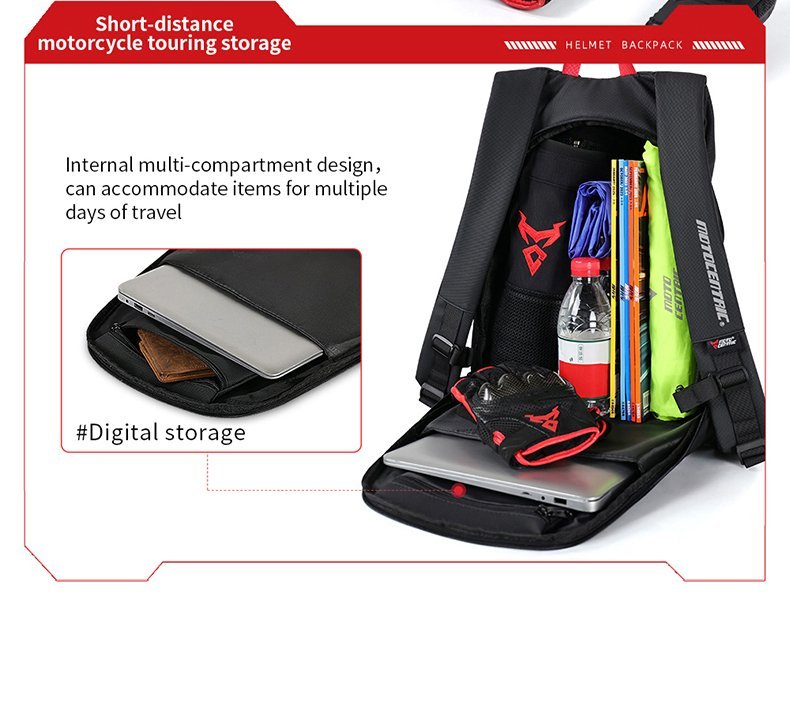⁦Sac à Dos MOTOCENTRIC pour Casque de Moto - حقيبة ظهر المخصصة لخوذة الدراجة النارية⁩ - الصورة ⁦12⁩