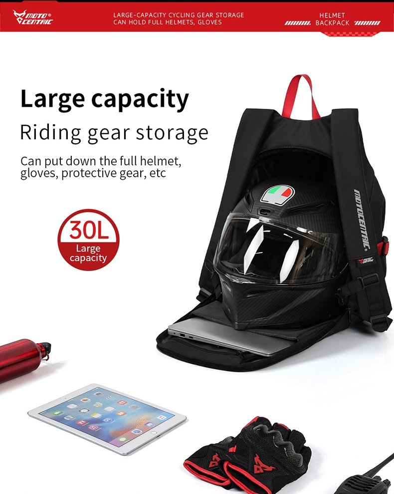 ⁦Sac à Dos MOTOCENTRIC pour Casque de Moto - حقيبة ظهر المخصصة لخوذة الدراجة النارية⁩ - الصورة ⁦13⁩