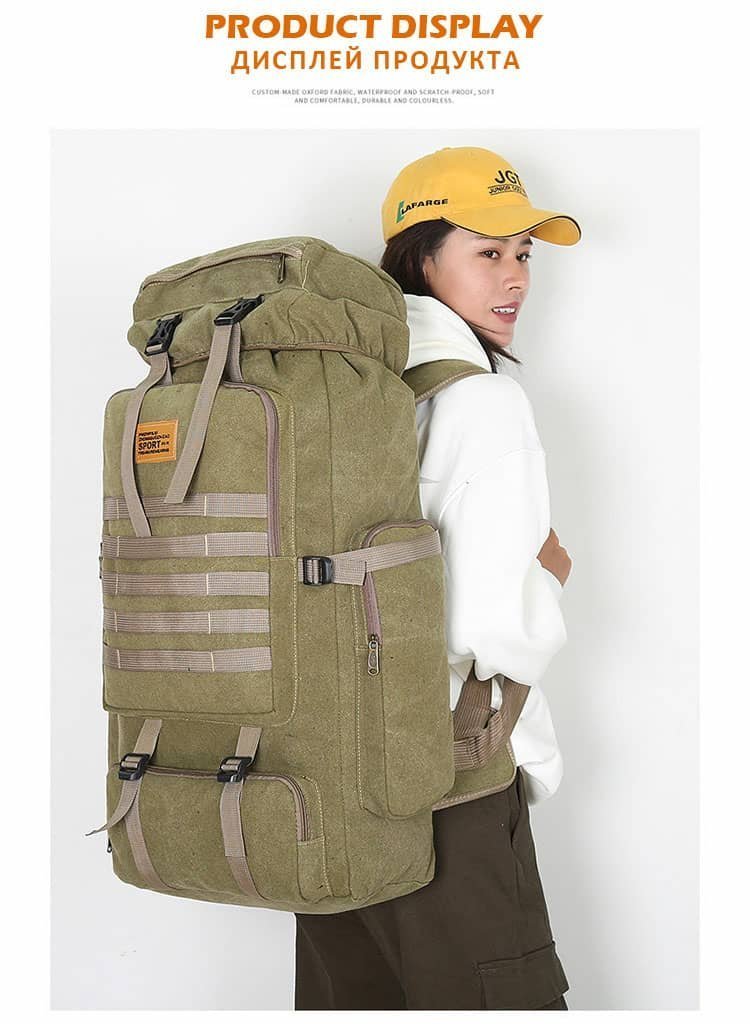 Sac à dos randonnée tactique militaire 80l imperméable - الصورة 2