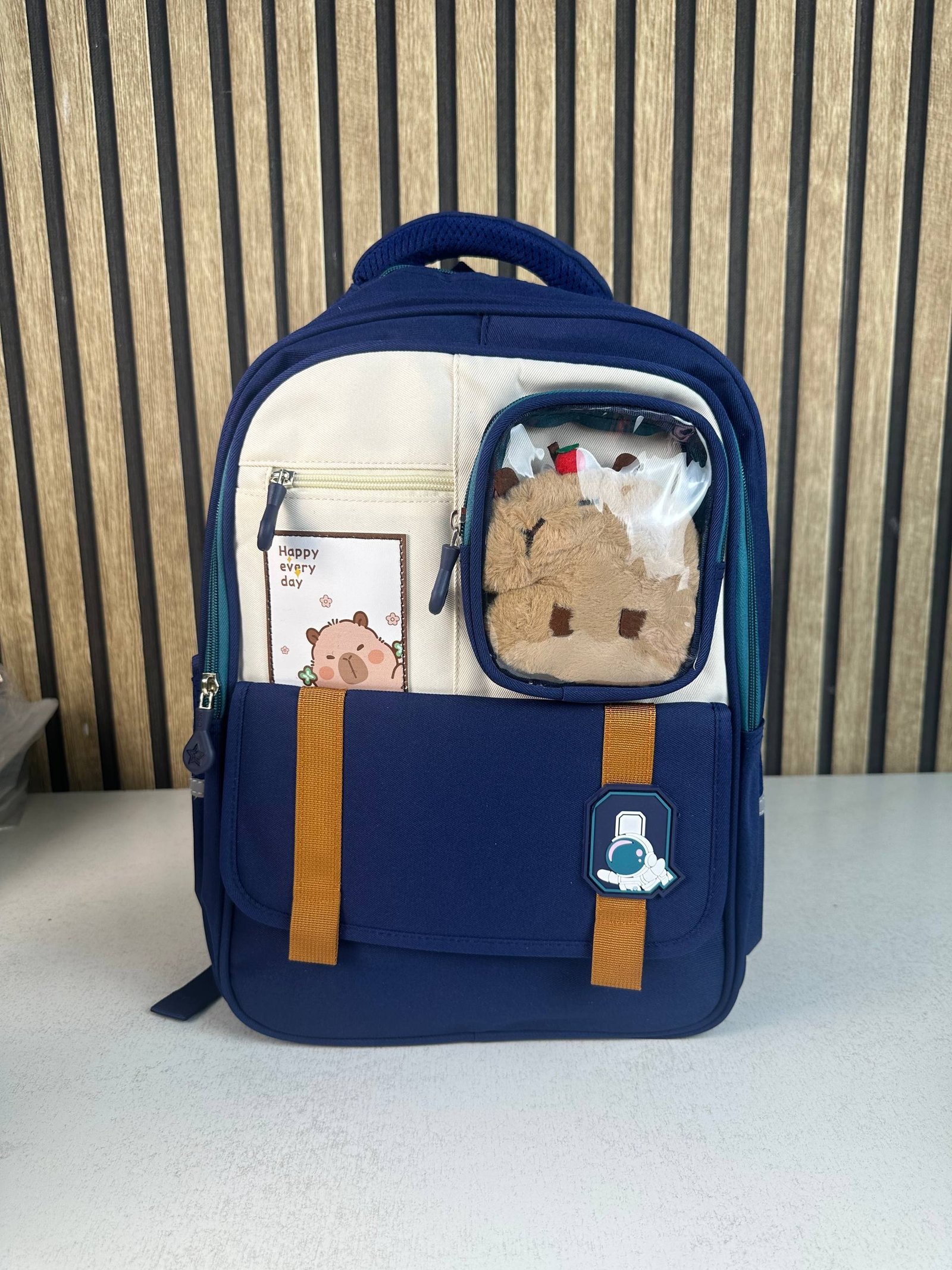 ⁦Sac à Dos Scolaire Style Kawaii Grand Volume avec Peluche Incluse Tissu Imperméable Bleu SACKDS04BLG - حقيبة مدرسية بتصميم كاوايي⁩ - الصورة ⁦2⁩