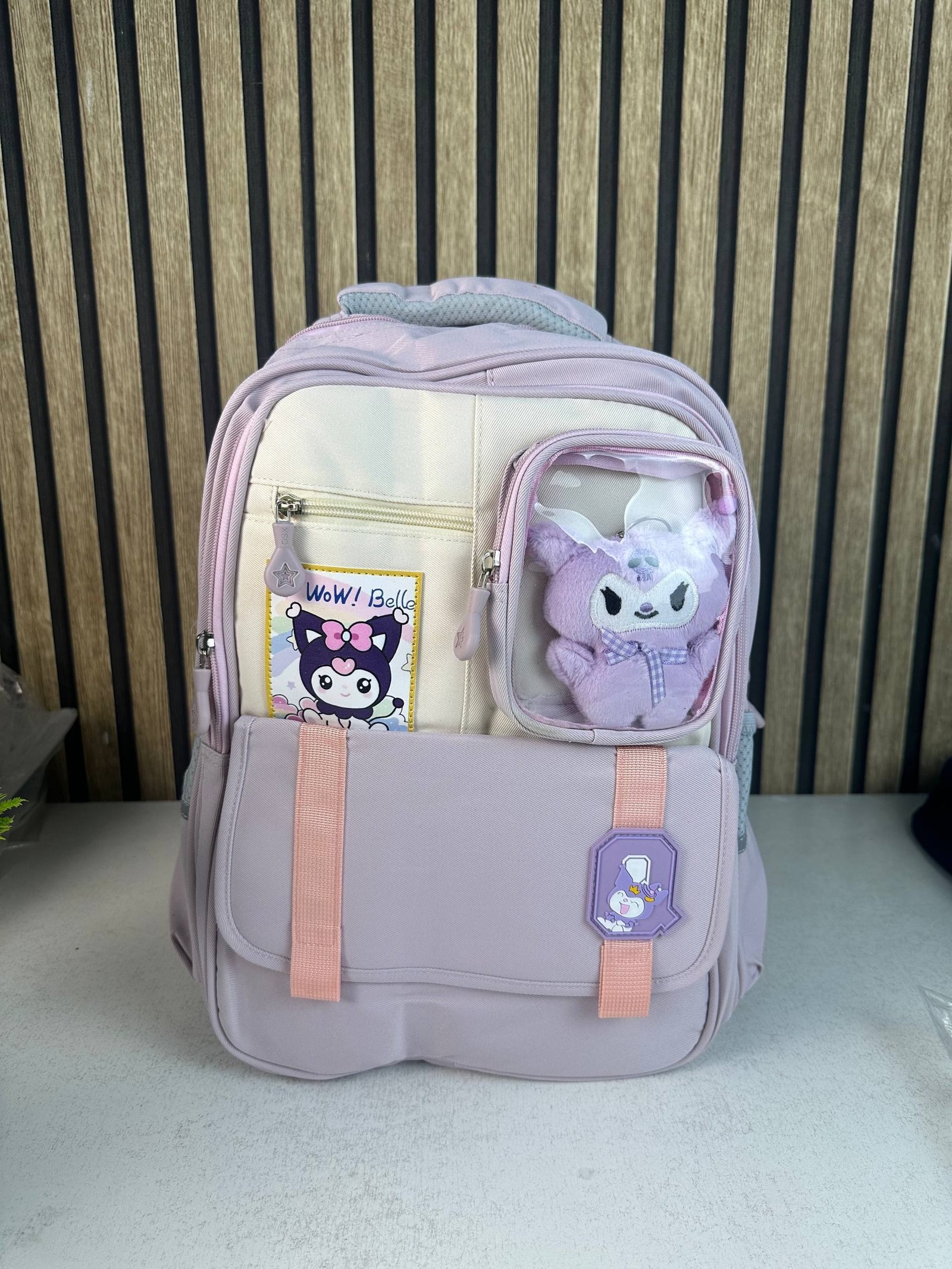 Sac à Dos Scolaire Style Kawaii Grand Volume avec Peluche Incluse Tissu Imperméable Rose SACKDS04RS - حقيبة مدرسية بتصميم كاوايي - الصورة 2