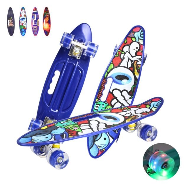 Skateboard pour enfants Surface antidérapante durable Roues lumineuses