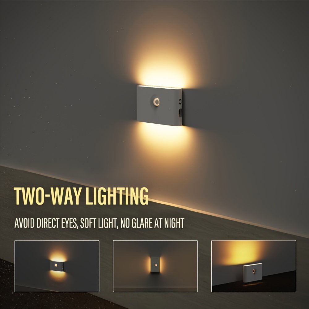 Smart Applique murale LED intelligente à détecteur de mouvement rechargeable 2Pcs - طقم مصباحين لإضاءة الممرات - الصورة 8