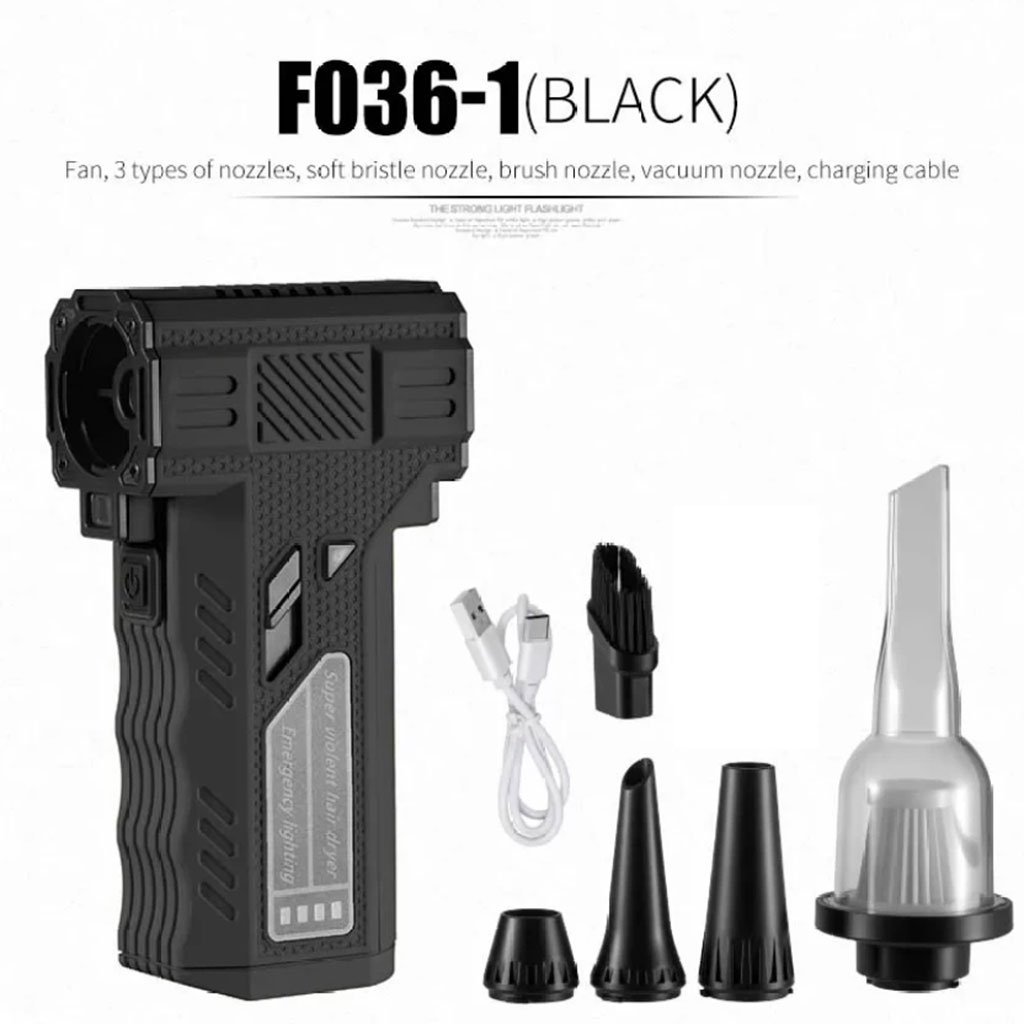 ⁦Souffleur Turbo et Aspirateur Portable F036-1 avec Accessoires - منفاخ ومكنسة الهواء التوربينية المحمولة (2 في 1)⁩ - الصورة ⁦2⁩