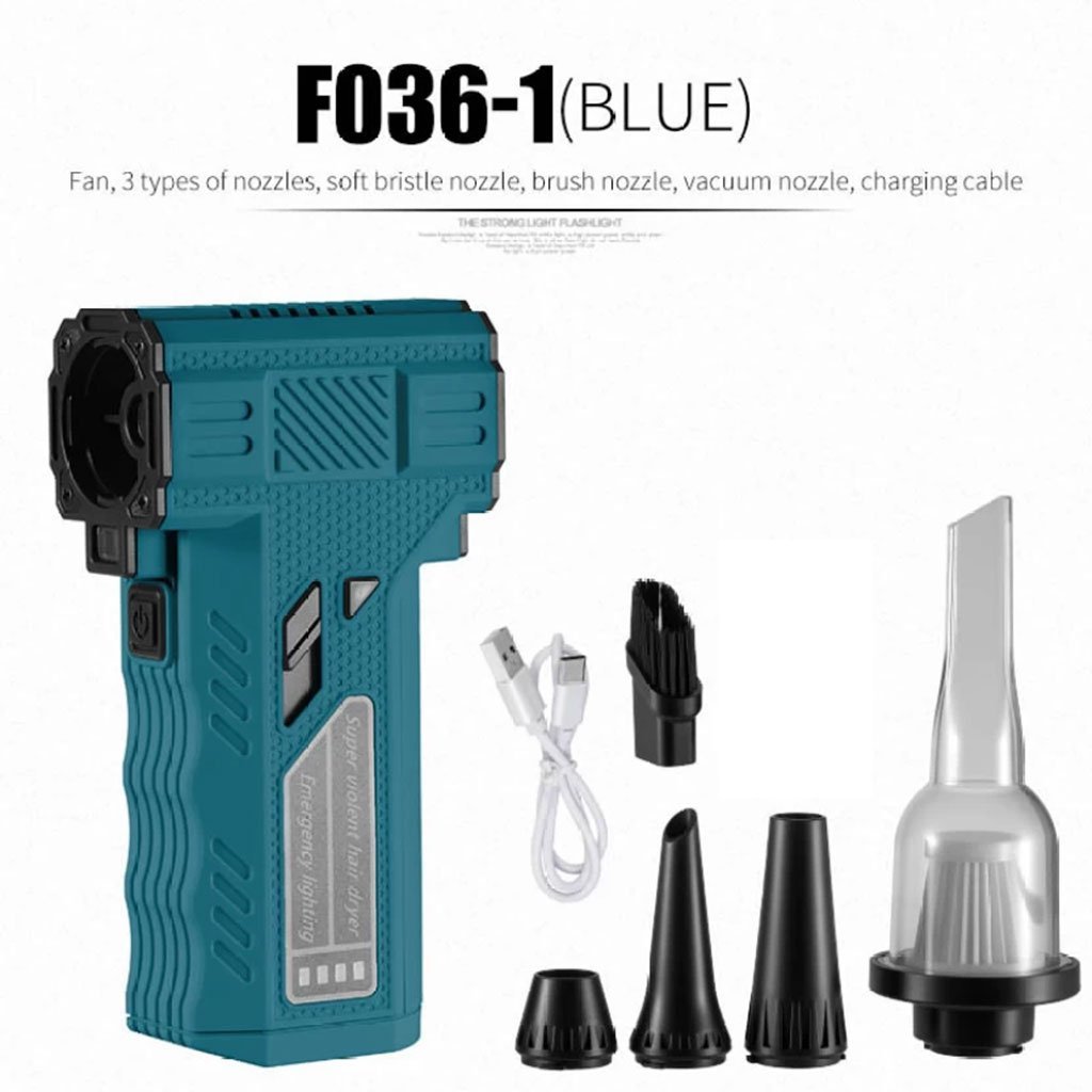 ⁦Souffleur Turbo et Aspirateur Portable F036-1 avec Accessoires - منفاخ ومكنسة الهواء التوربينية المحمولة (2 في 1)⁩ - الصورة ⁦8⁩