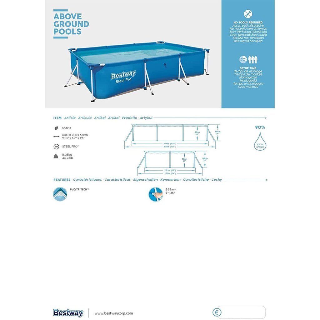 Steel Pro™ Piscine Rectangulaire 300 x 201 x 66cm Bestway - الصورة 4