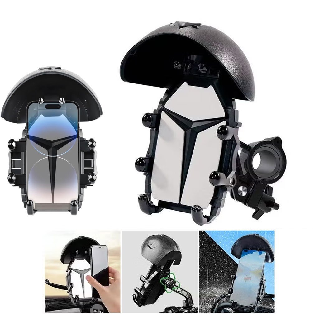 ⁦Support Téléphone pour Moto et Vélo avec Mini-Casque Pare-Soleil - حامل الهاتف الذكي للدراجات النارية والهوائية مع واقية شمسية بتصميم خوذة⁩ - الصورة ⁦4⁩