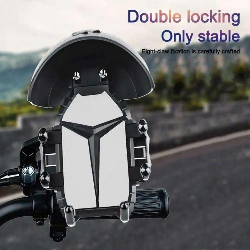 ⁦Support Téléphone pour Moto et Vélo avec Mini-Casque Pare-Soleil - حامل الهاتف الذكي للدراجات النارية والهوائية مع واقية شمسية بتصميم خوذة⁩ - الصورة ⁦8⁩