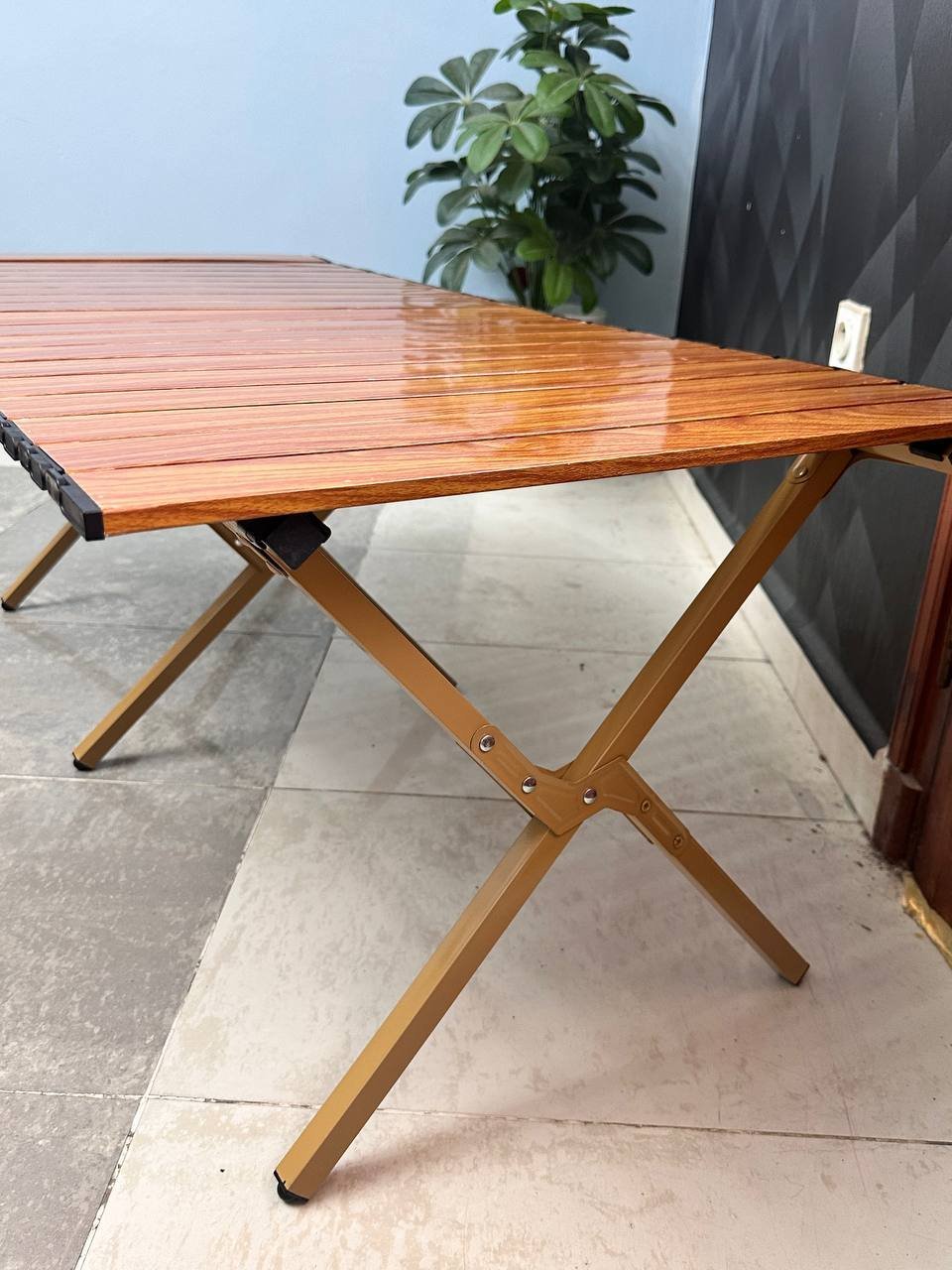 Table de Camping Pliante en Aluminium avec Design Grain de Bois - طاولة تخييم ألمنيوم قابلة للطي بتصميم خشبي - الصورة 11