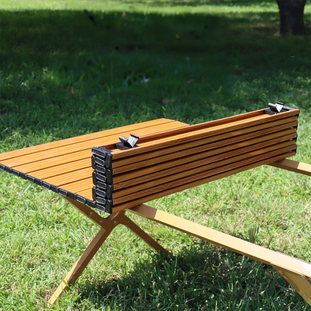 Table de Camping Pliante en Aluminium avec Design Grain de Bois - طاولة تخييم ألمنيوم قابلة للطي بتصميم خشبي - الصورة 2