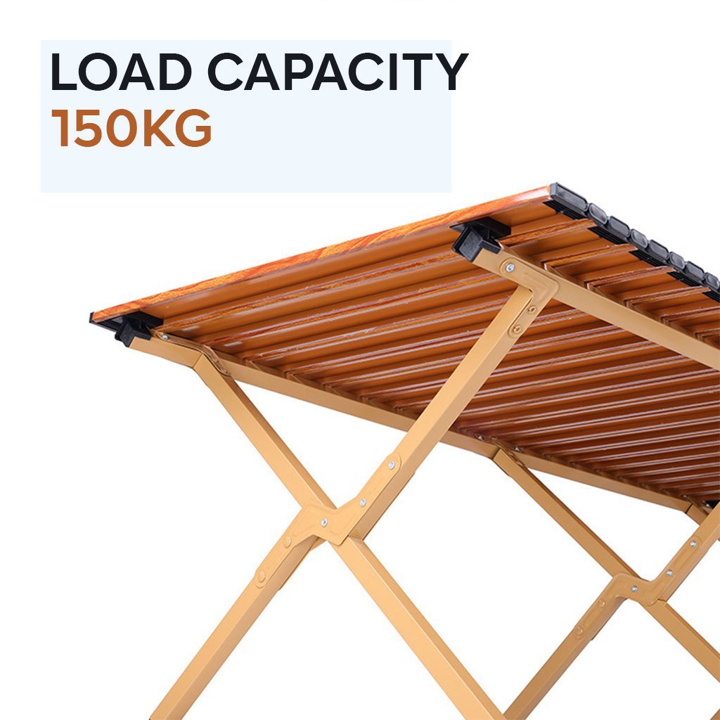 Table de Camping Pliante en Aluminium avec Design Grain de Bois - طاولة تخييم ألمنيوم قابلة للطي بتصميم خشبي - الصورة 3