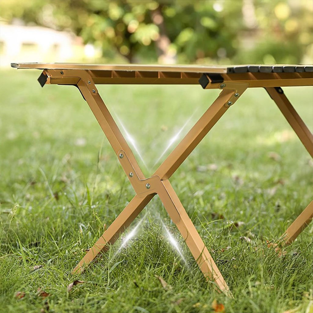 Table de Camping Pliante en Aluminium avec Design Grain de Bois - طاولة تخييم ألمنيوم قابلة للطي بتصميم خشبي - الصورة 6