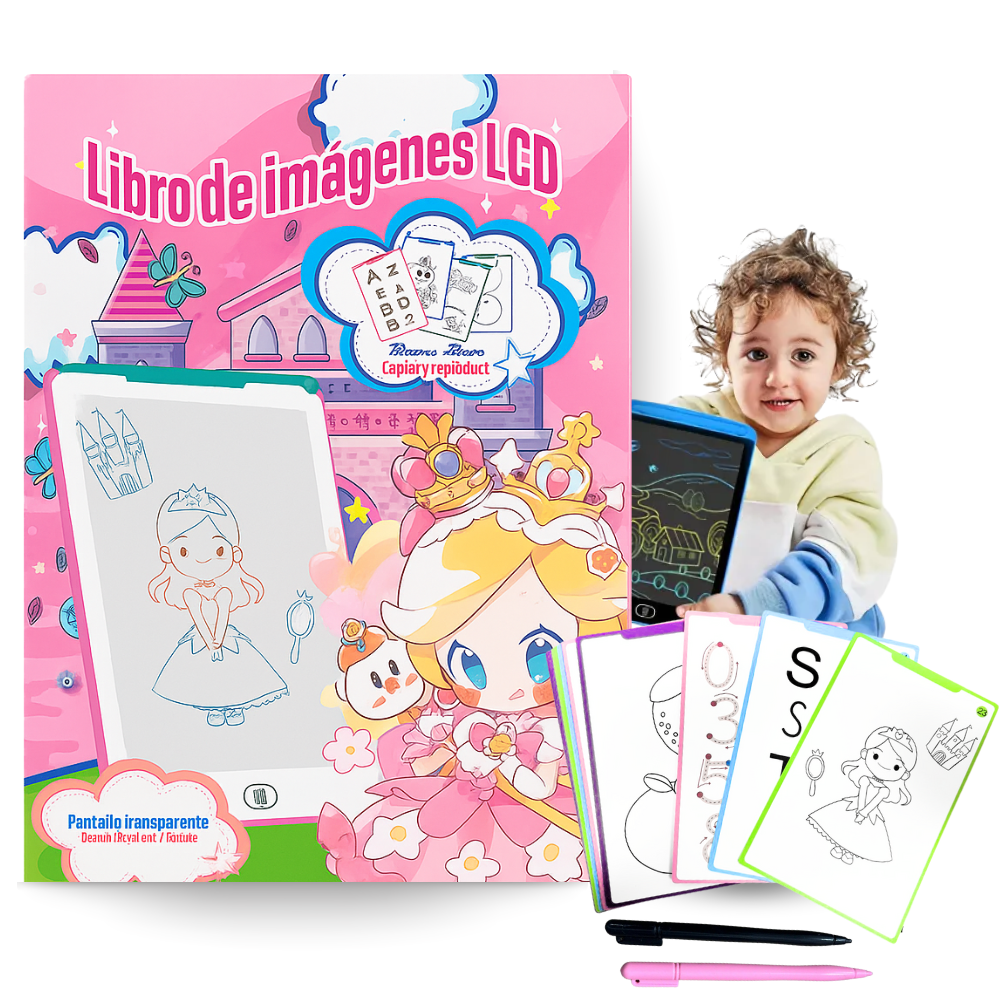 Tablette Magique Éducative LCD pour Enfants avec 20 Papiers de Dessins - اللوحة السحرية التعليمية للأطفال مع قوالب الرسم - الصورة 2