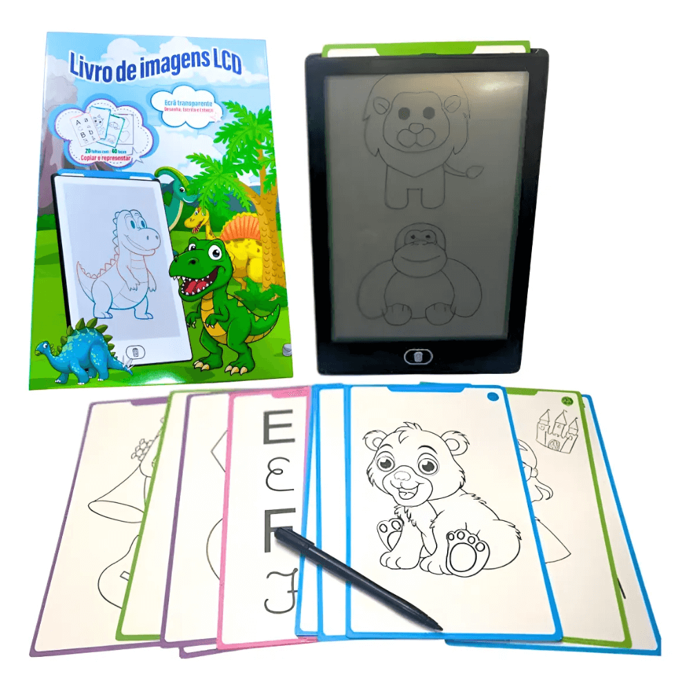 Tablette Magique Éducative LCD pour Enfants avec 20 Papiers de Dessins - اللوحة السحرية التعليمية للأطفال مع قوالب الرسم - الصورة 4