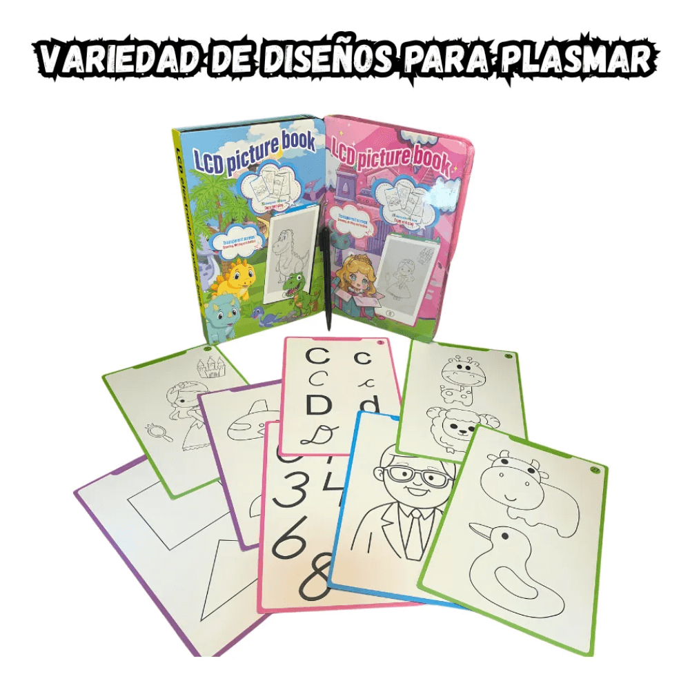 Tablette Magique Éducative LCD pour Enfants avec 20 Papiers de Dessins - اللوحة السحرية التعليمية للأطفال مع قوالب الرسم - الصورة 5
