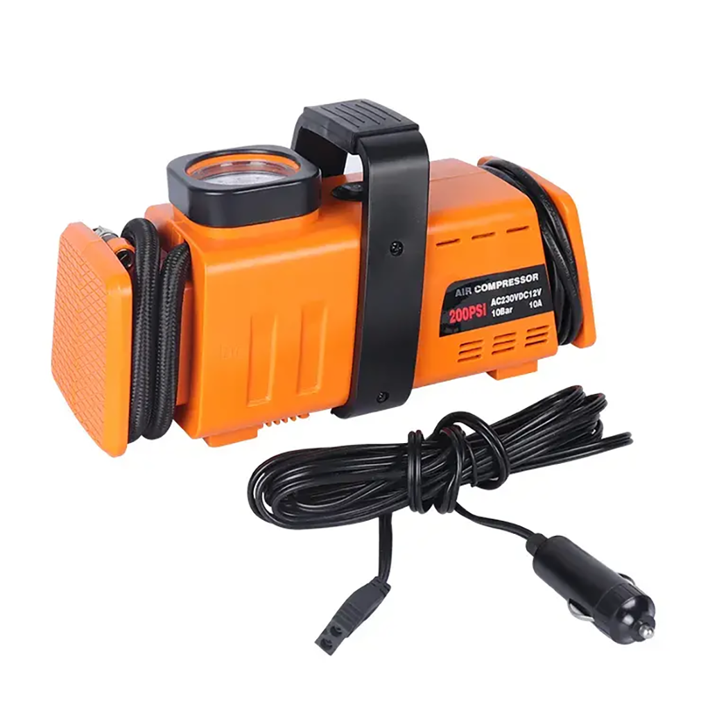 Compresseur d’aire a double adaptateur 220v/12v- 200psi - Orange - الصورة 3