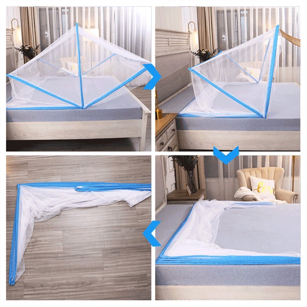 Tente moustiquaire pour lits pliable avec fond de filet v2 - الصورة 6