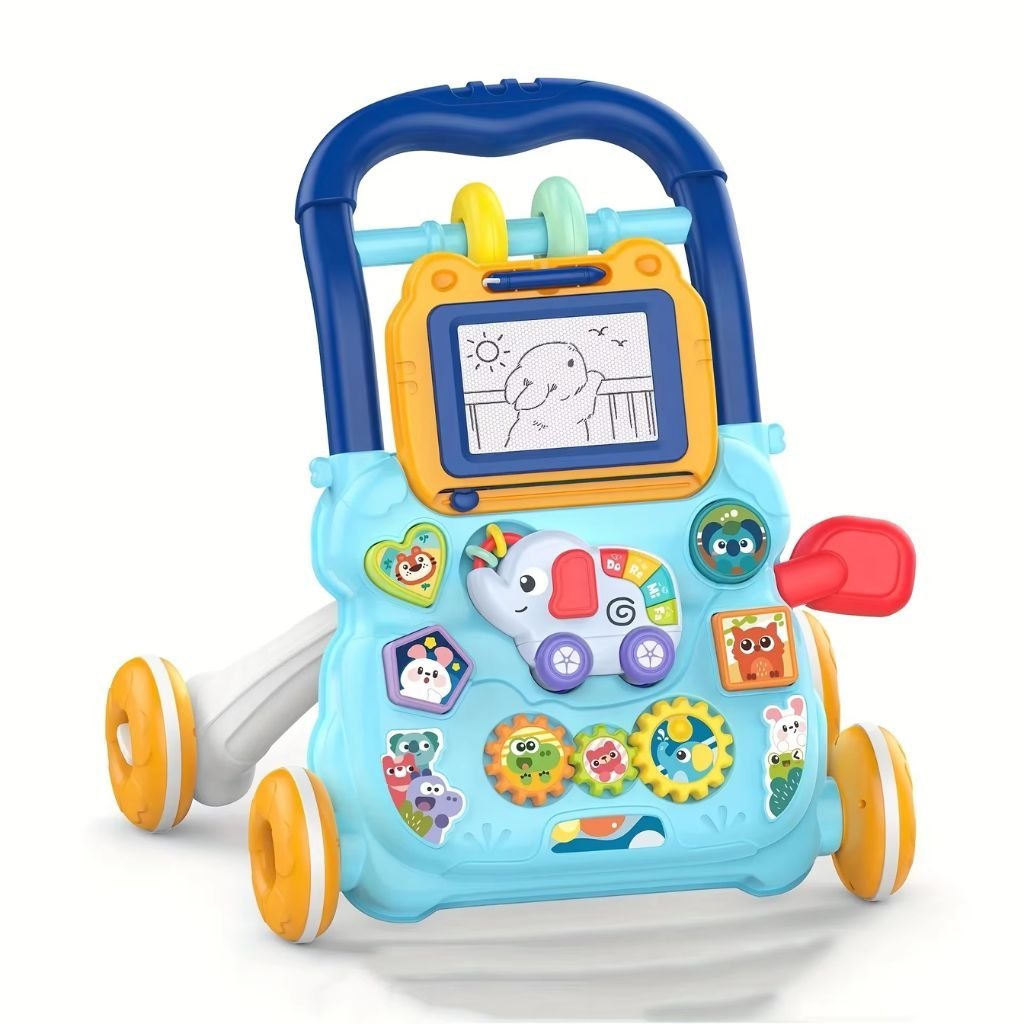 Trotteur Éducatif 2 en 1 avec Tableau de Dessin et Panneau Musical pour Bébé – مشاية تعليمية 2 في 1 مع لوحة رسم ولوحة موسيقية للأطفال - الصورة 4