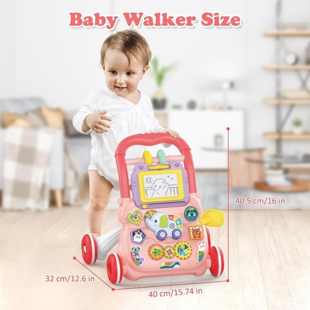 Trotteur Éducatif 2 en 1 avec Tableau de Dessin et Panneau Musical pour Bébé – مشاية تعليمية 2 في 1 مع لوحة رسم ولوحة موسيقية للأطفال - الصورة 9