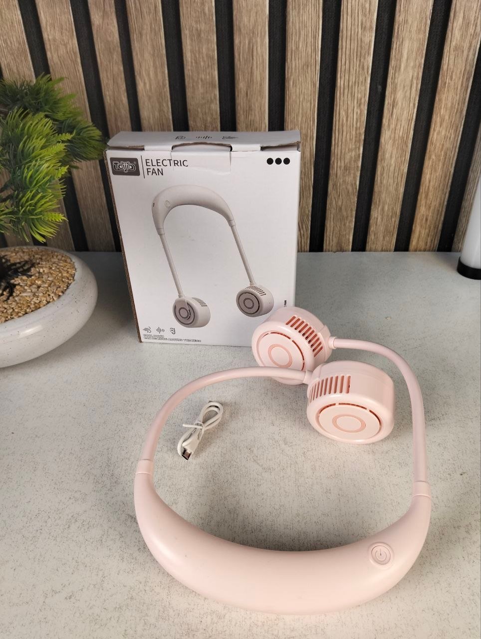 Ventilateur de Cou Portable Rechargeable USB NO.TJ-32A - مروحة العنق المحمولة - الصورة 3