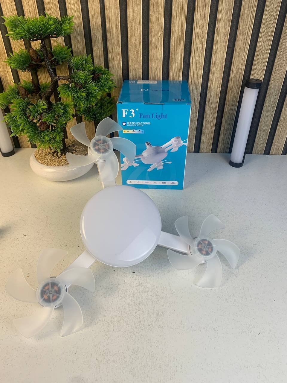 Ventilateur de Plafond LED Style Drone avec Télécommande - مصباح ومروحة السقف الذكية بتصميم درون - الصورة 2