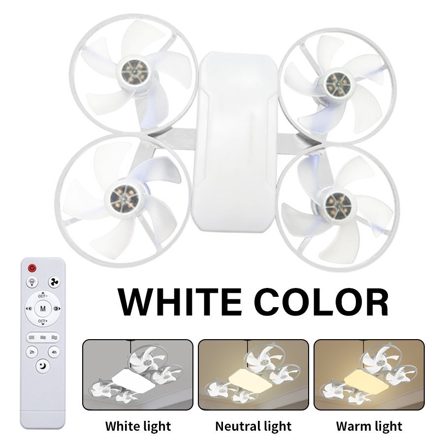 Ventilateur de Plafond Lumineux Design Drone E27 avec Télécommande - مروحة إضاءة ذكية بتصميم طائرة درون مع يد تحكم - الصورة 16