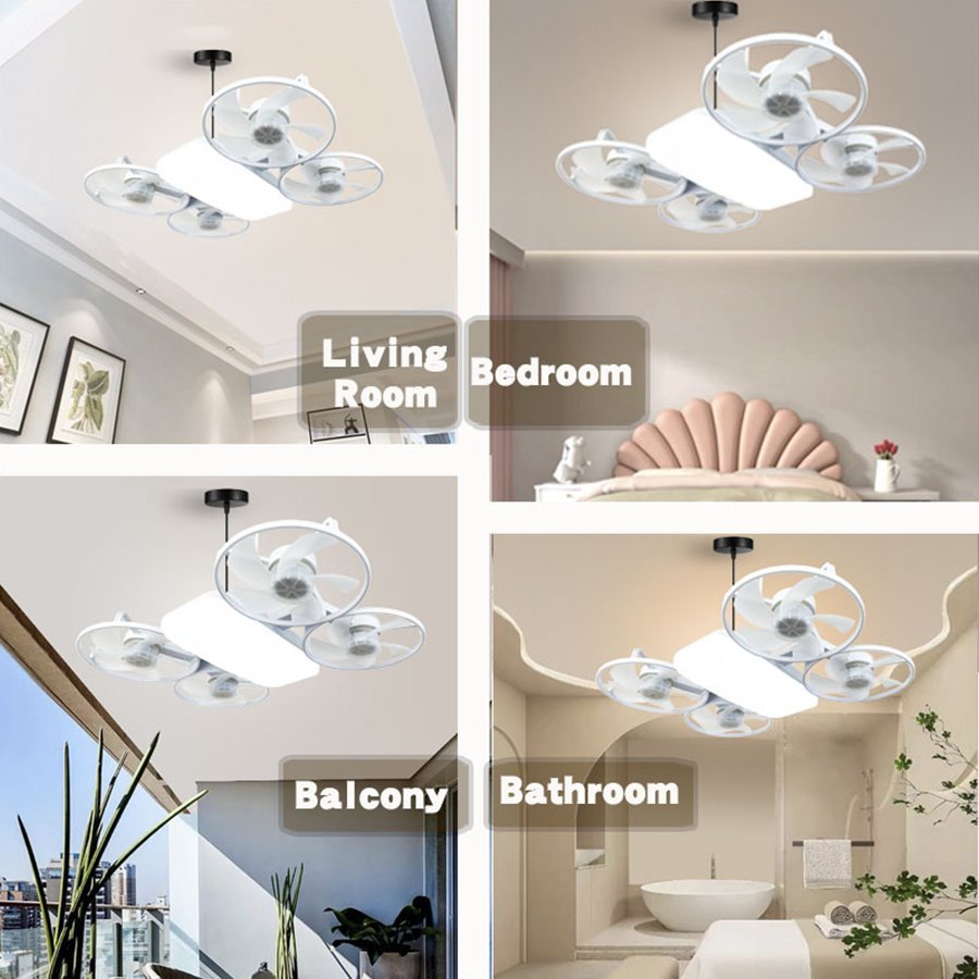 Ventilateur de Plafond Lumineux Design Drone E27 avec Télécommande - مروحة إضاءة ذكية بتصميم طائرة درون مع يد تحكم - الصورة 18