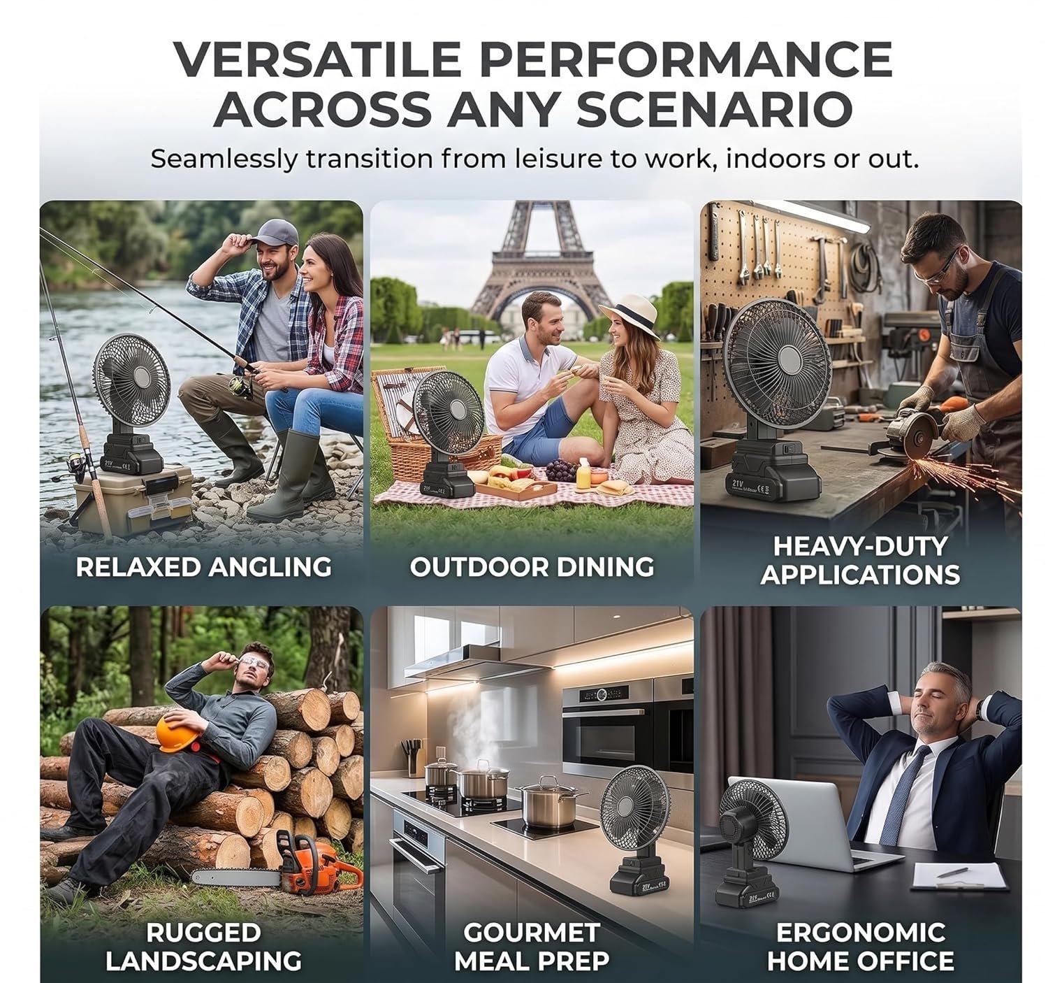 Ventilateur de Table Rechargeable avec Batterie Lithium 24V - مروحة مع بطارية كبيرة قابلة للشحن - الصورة 12