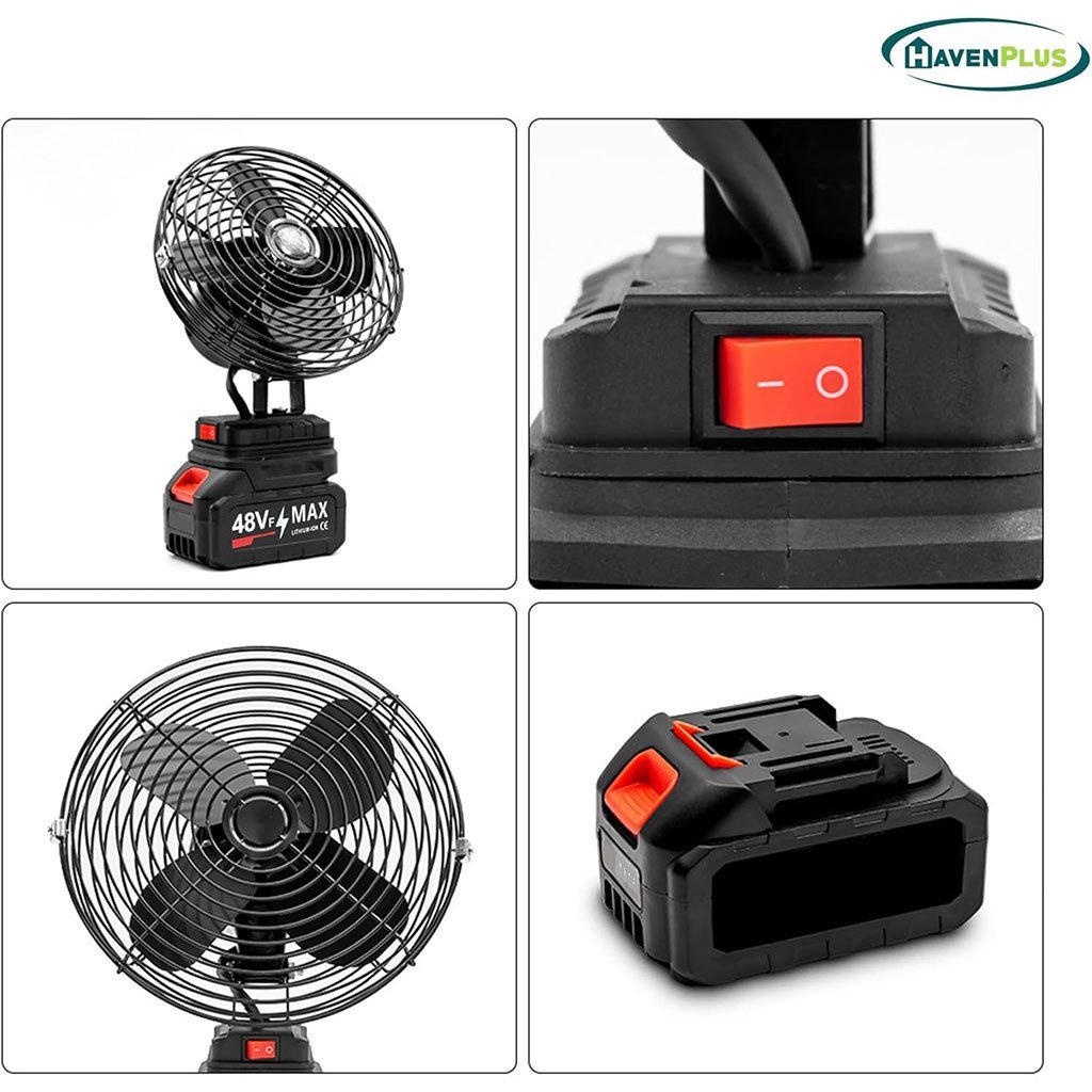 Ventilateur de Table Rechargeable avec Batterie Lithium 24V - مروحة مع بطارية كبيرة قابلة للشحن - الصورة 3