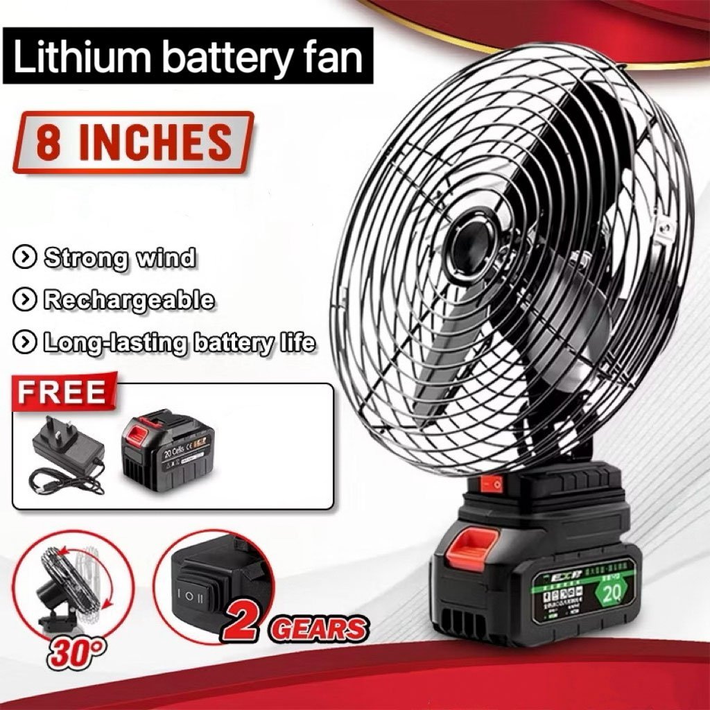 Ventilateur de Table Rechargeable avec Batterie Lithium 24V - مروحة مع بطارية كبيرة قابلة للشحن - الصورة 4