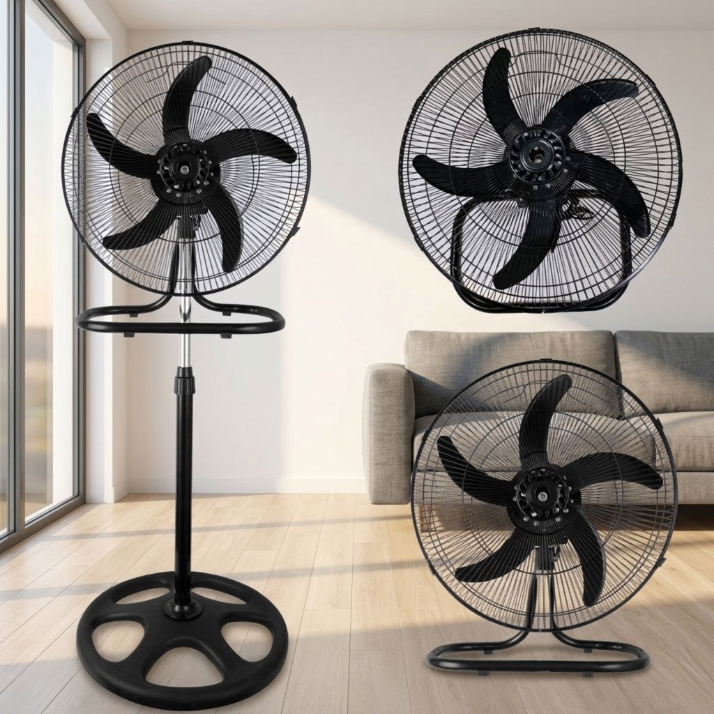 ⁦Ventilateur Multifonction 3en1 5 Lames Puissantes - مروحة التبريد وتدوير الهواء المتطورة 3 في 1⁩ - الصورة ⁦3⁩