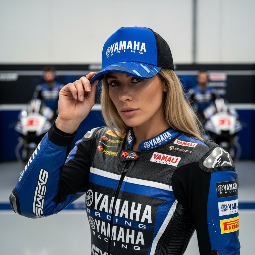 Casquette Yamaha Racing Bleu et Noire avec Filet Respirant Unisexe – قبعة رياضية جودة عالية - الصورة 7