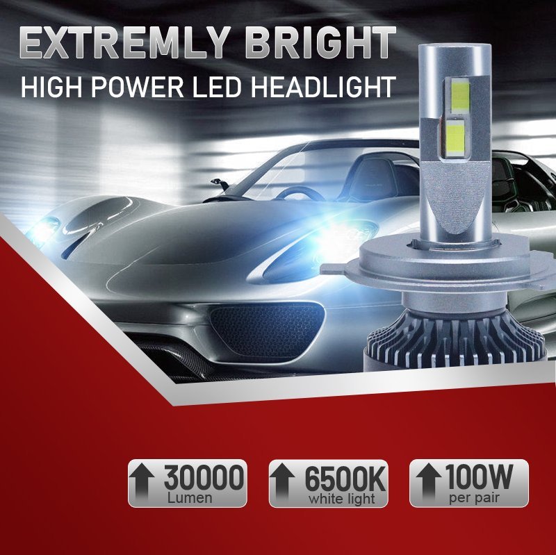 ⁦Ampoules LED pour Voiture M8 Pro 120W - Très Haute Luminosité 60 000 LM H4 - مصابيح للسيارات عالية الأداء إضاءة بيضاء⁩ - الصورة ⁦6⁩