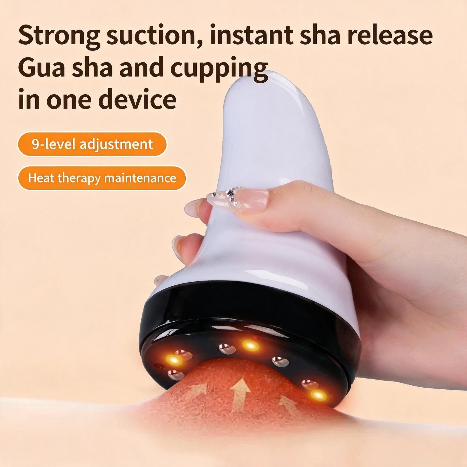 Appareil de Massage et Ventouse Électrique Anti-Cellulite Aspiration Réglable 9 Niveaux - جهاز الحجامة والتدليك الكهربائي الذكي بالأشعة الحمراء - الصورة 4