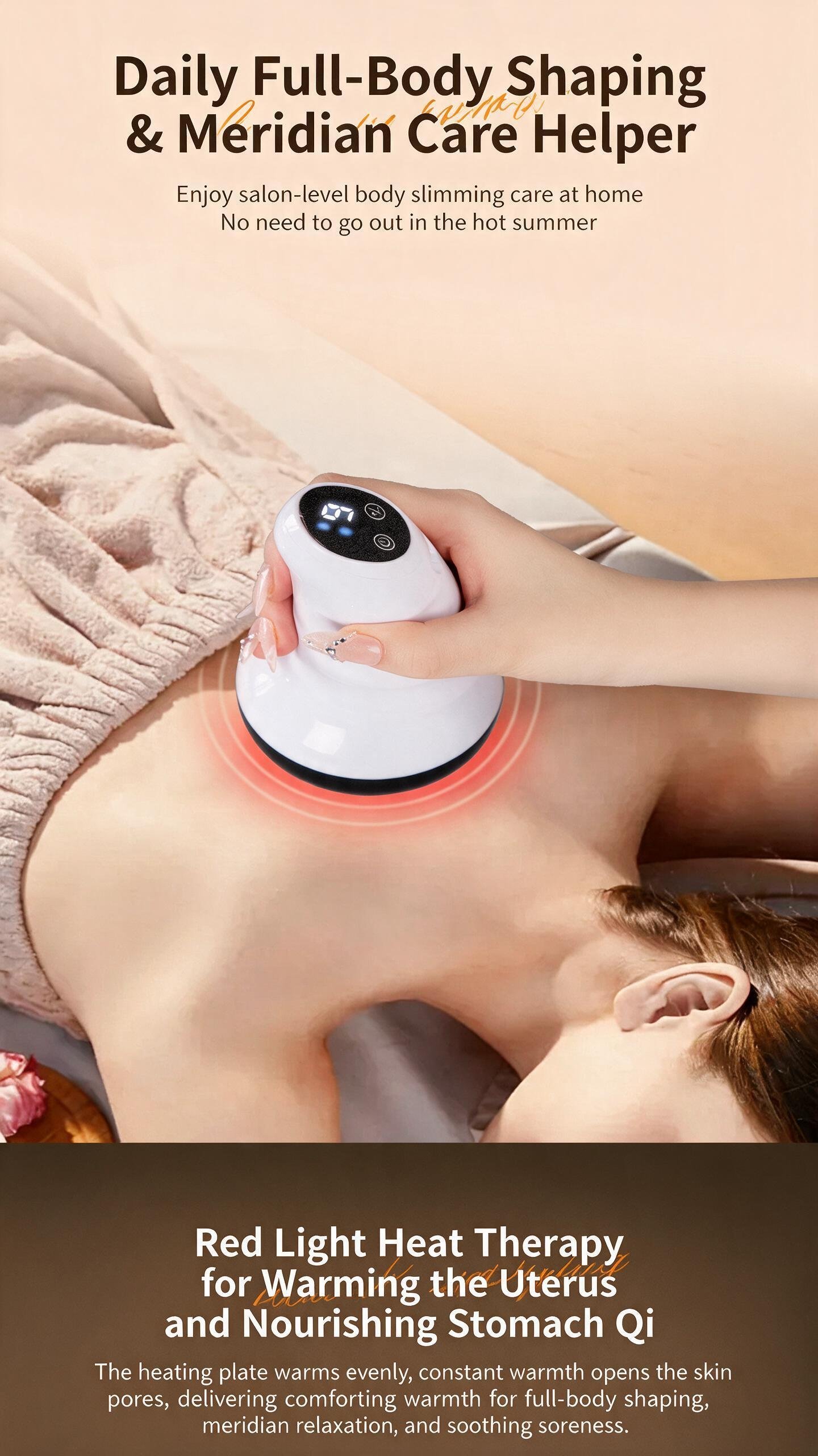 Appareil de Massage et Ventouse Électrique Anti-Cellulite Aspiration Réglable 9 Niveaux - جهاز الحجامة والتدليك الكهربائي الذكي بالأشعة الحمراء - الصورة 9