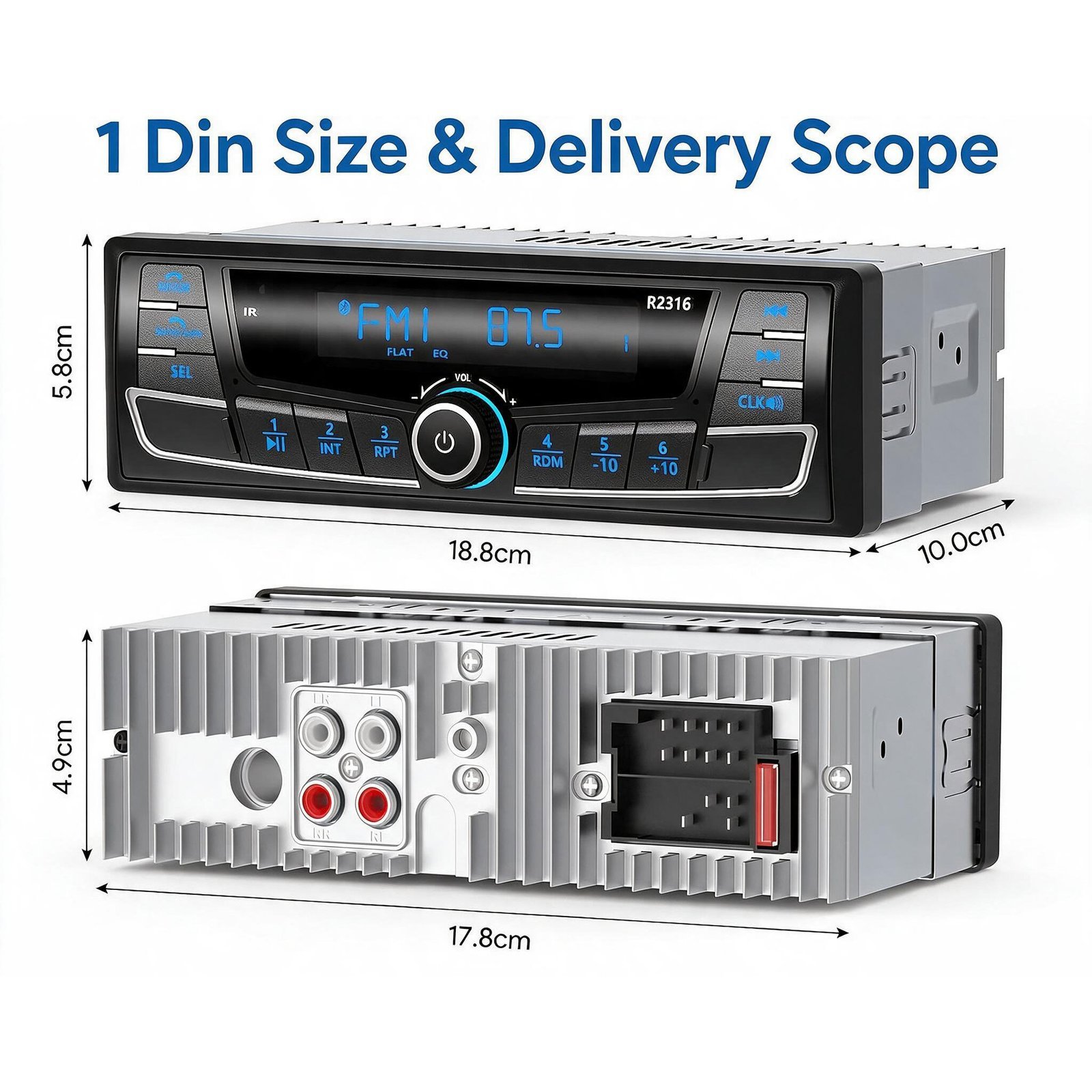 ⁦Autoradio Bluetooth 1-DIN avec Égaliseur DSP et Éclairage 7 Couleurs SP0707 - راديو سيارة بلوتوث مع ميزان صوت وإضاءة 7 ألوان⁩ - الصورة ⁦7⁩