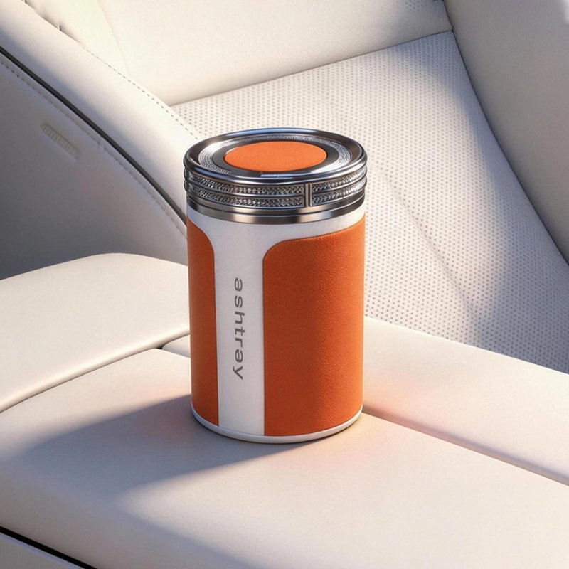 Cen-drier de Voiture de Luxe avec Doublure en Céramique et Lumière LED - منفضة سج-ائر فاخرة للسيارة ببطانة سيراميك وإضاءة - الصورة 5