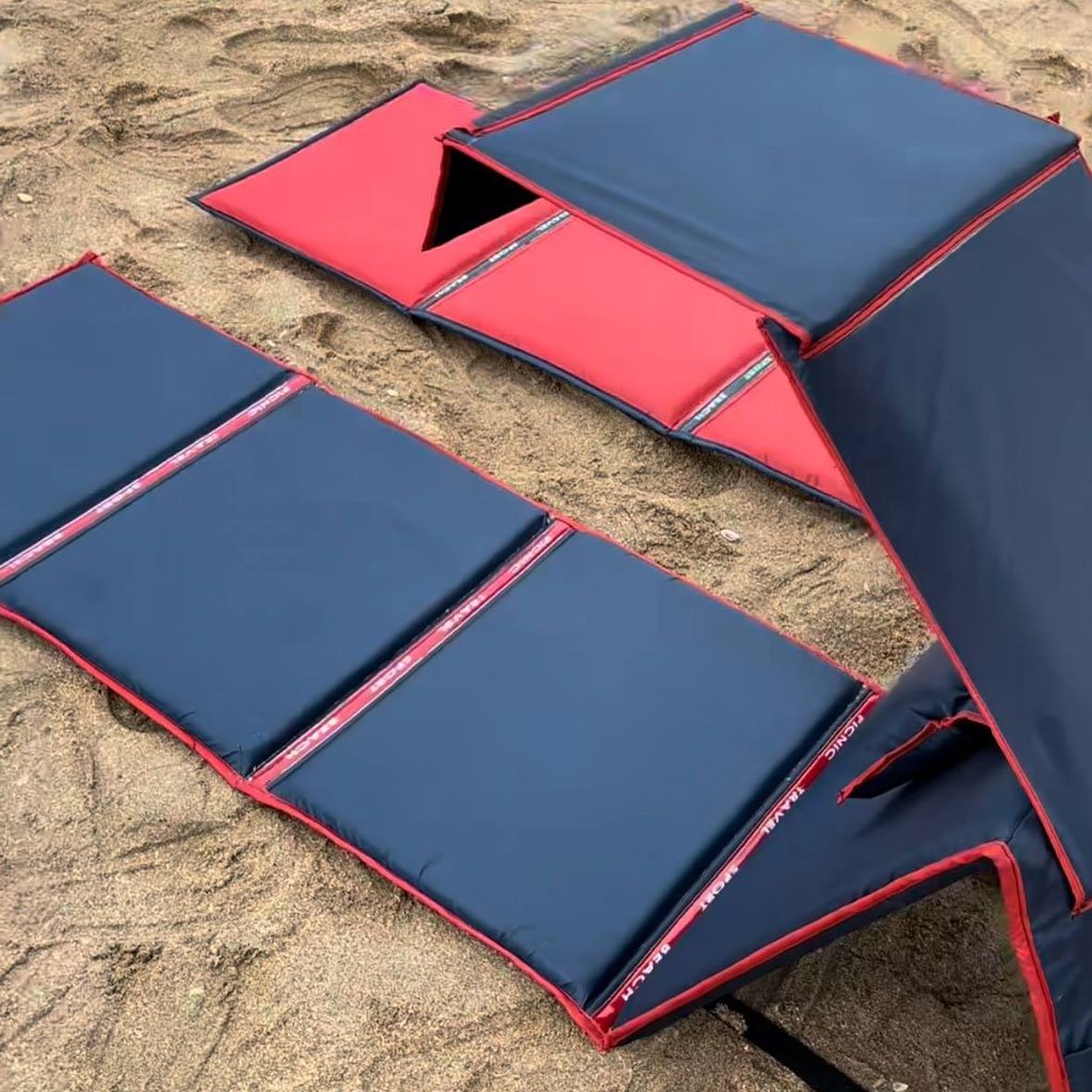 Chaise Longue de Plage Pliable avec Pare-Soleil et Oreiller Intégré - كرسي شاطئ قابل للطي مع مظلة شمسية ووسادة مدمجة - الصورة 5